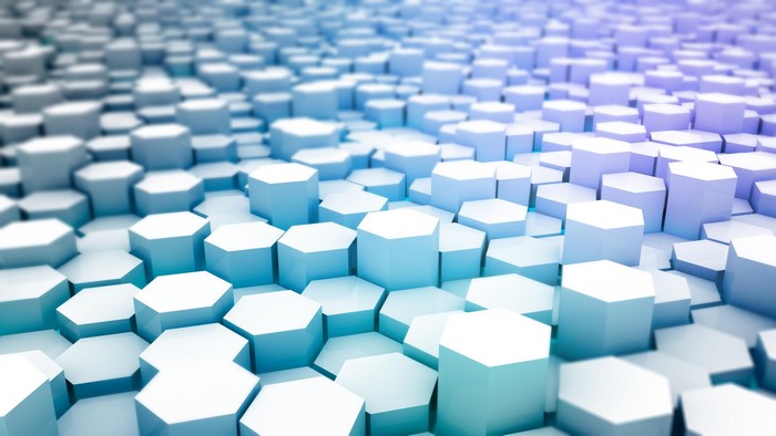 Abstract Blue and White Hexagonal Pattern