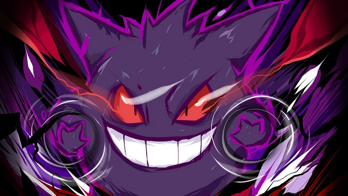 Fierce Gengar with Glowing Red Eyes