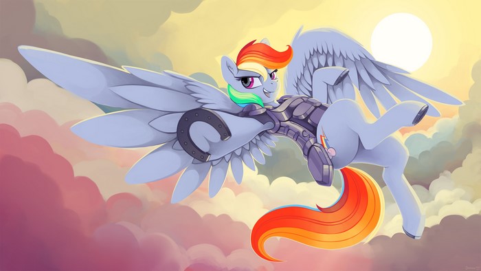 Rainbow Dash from My Little Pony in armor