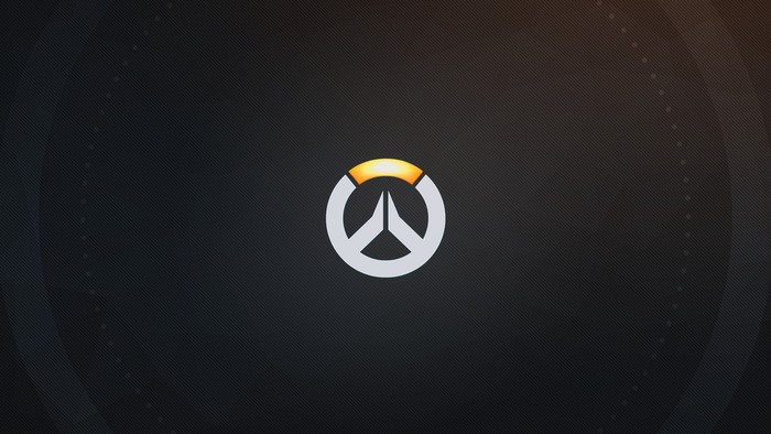 Overwatch logo on a dark textured background