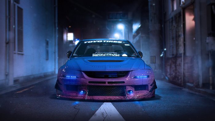 Mitsubishi Lancer Evo IX with Toyo Tires banner
