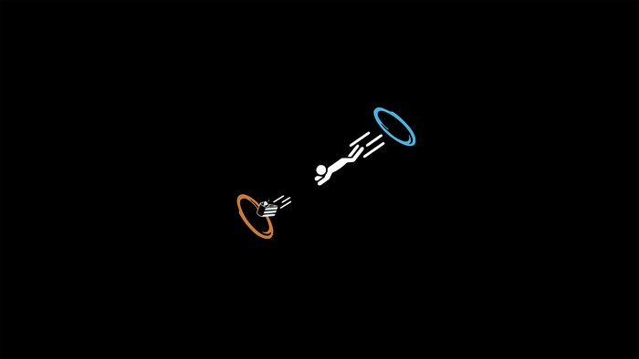 Portal game character and cake with portals