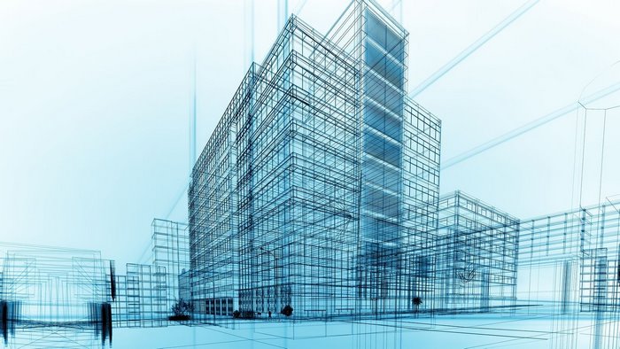 Architectural blueprint of modern buildings