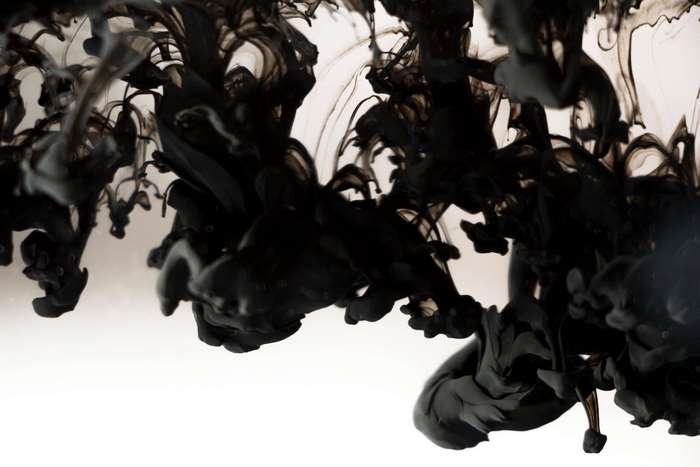 Abstract black ink in water 4K
