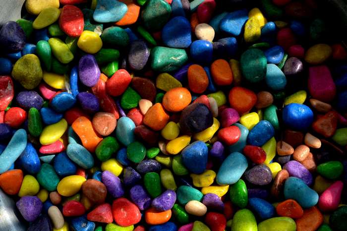 Colorful pebbles and stones 4K