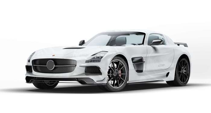 White Mercedes SLS AMG Sport Car 4K