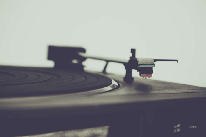 Turntable with vinyl record player 4k