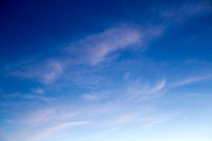 Blue hour sky with clouds and stars 4K