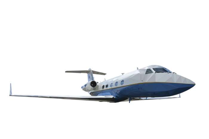 Low poly Gulfstream III jet aircraft