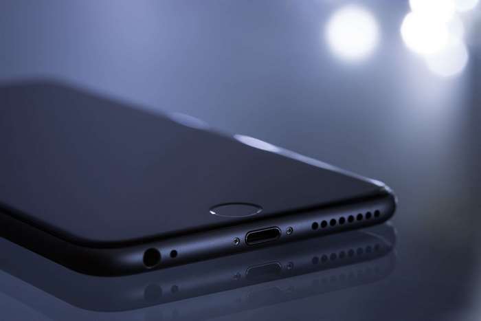 Close up of a black iPhone 4K