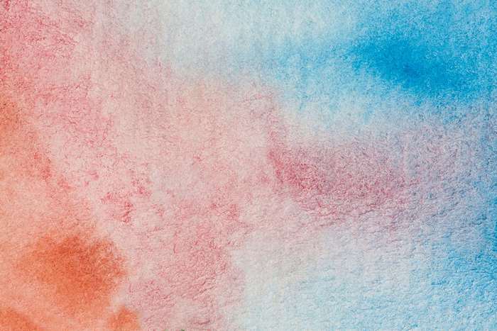 Watercolor texture with red and blue abstract shapes