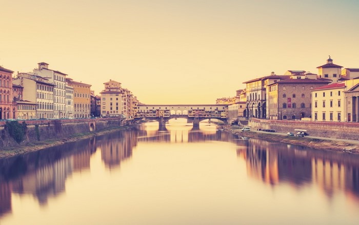 Ponte Vecchio bridge over Arno River in Florence, Italy