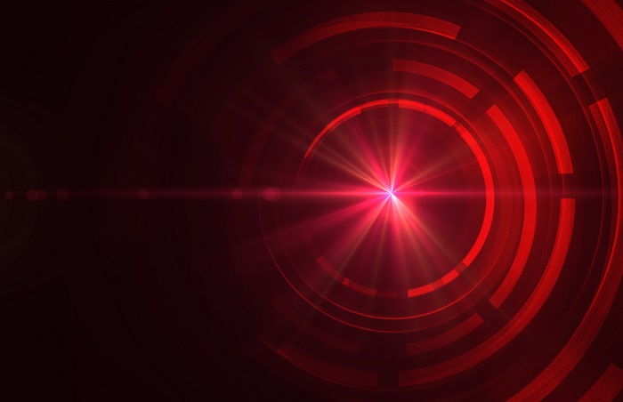 Red Abstract Light Burst with Circular Patterns 4K