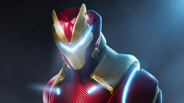 Fortnite character with Iron Man-like armor