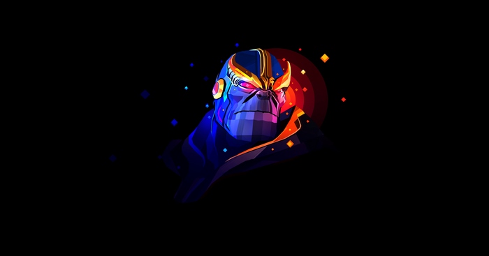 Thanos artwork with colorful geometric style