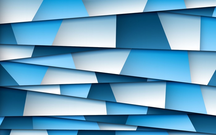 Layered Blue and White Geometric Abstract Art