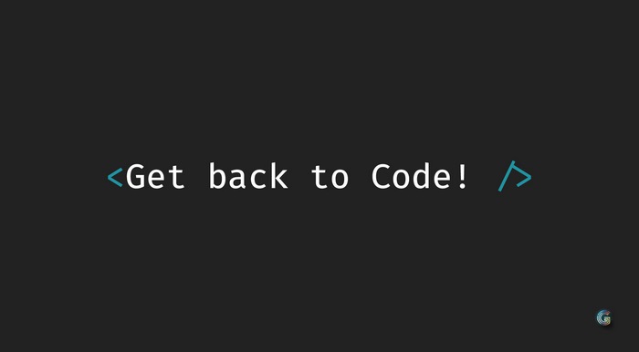 Get back to Code! programming text