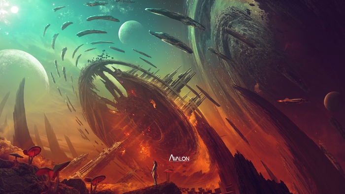 4K Sci-Fi Space Gateway with Planets and Spaceships