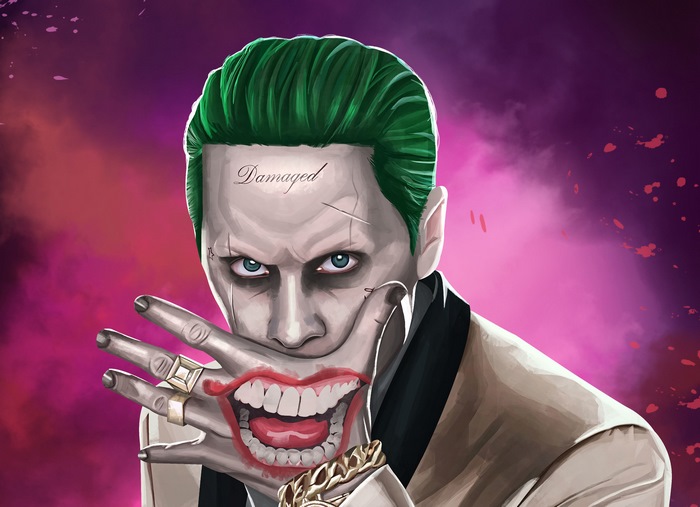 Dark Artistic Portrait of Joker with Green Hair