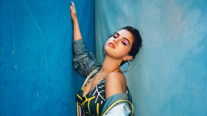 Selena Gomez in colorful outfit