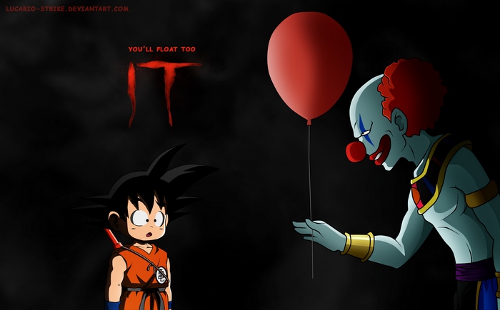 Goku from Dragon Ball meets Pennywise from IT