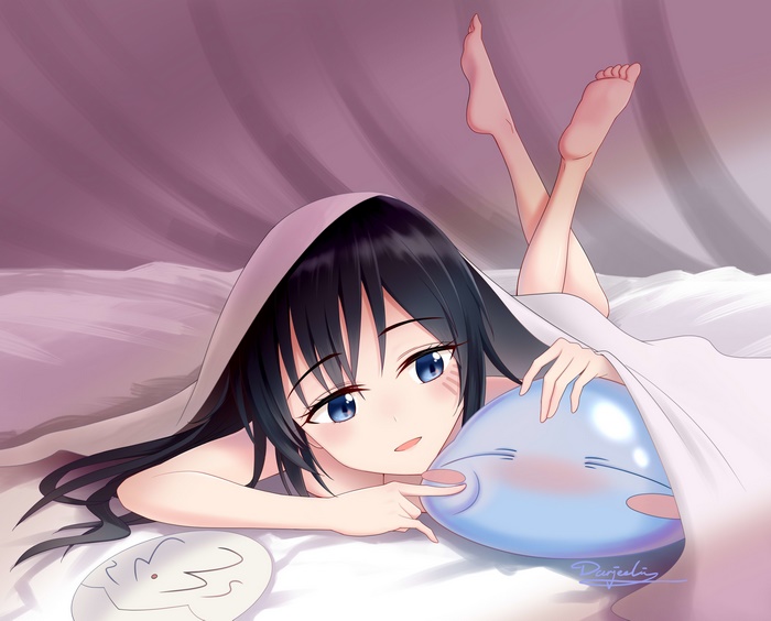 Shizue Izawa with Rimuru Tempest Plush