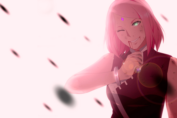 Sakura Haruno Winking with Confident Smile