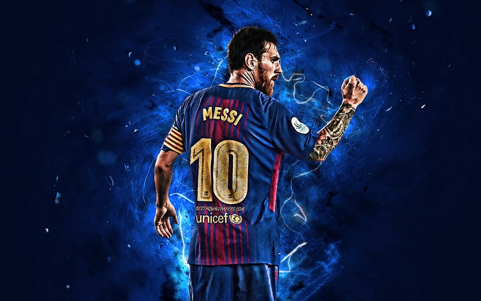Lionel Messi Celebrating in FC Barcelona Jersey