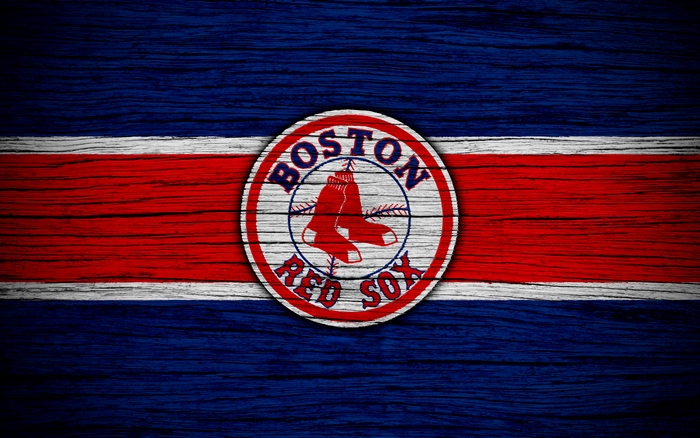 Boston Red Sox Logo on Wood Texture