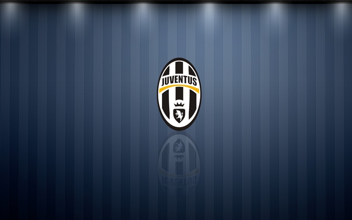 Juventus F.C. logo on a striped background
