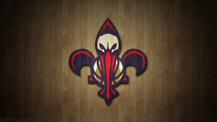 New Orleans Pelicans Emblem on Wood Background