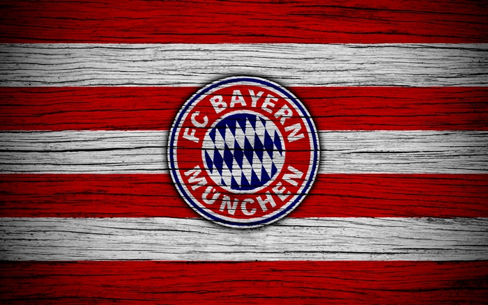 FC Bayern Munich Logo on Red and White Stripes