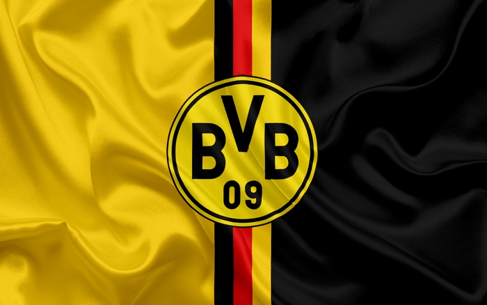 Borussia Dortmund BVB 09 Emblem on Black Yellow Flag