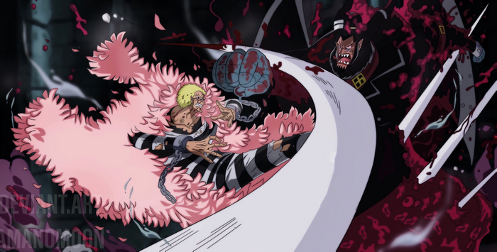 Donquixote Doflamingo and Magellan from One Piece
