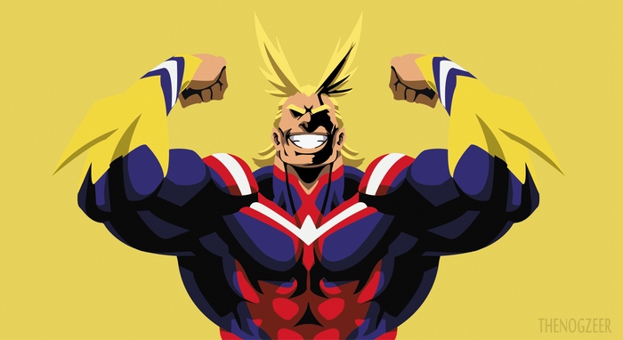 All Might from My Hero Academia flexing
