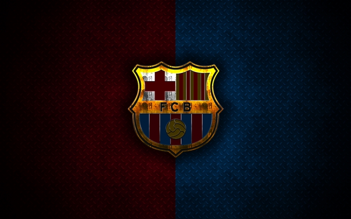 FC Barcelona Logo on Red and Blue Background
