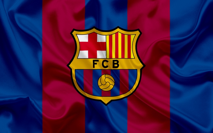 FC Barcelona Logo on Waving Flag