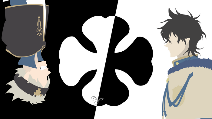 Asta and Yuno Black Clover Emblem Split Design