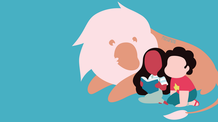 Steven Universe Characters Connie and Lion Reading