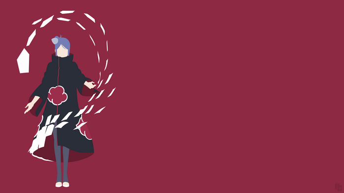 4K Konan Naruto Minimalist Red Design