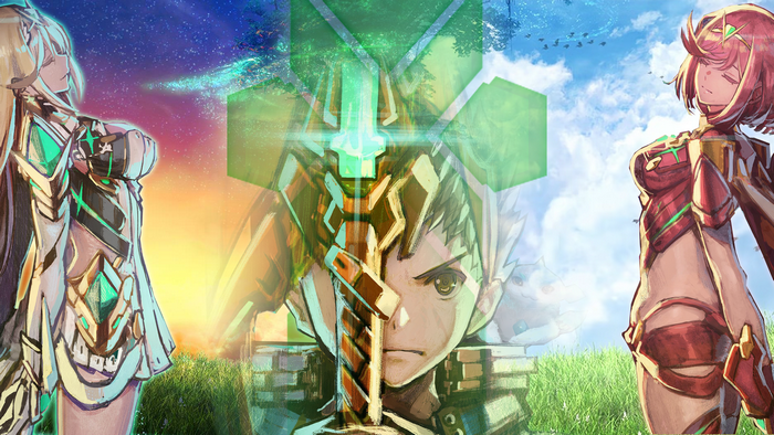 Mythra, Pyra, and Rex from Xenoblade Chronicles