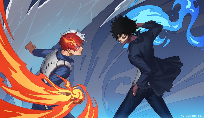 Shoto Todoroki and Dabi from My Hero Academia