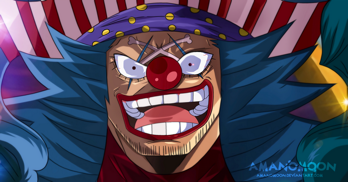 Buggy the Clown with Intense Expression One Piece