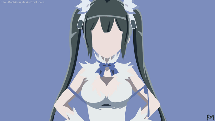Hestia from DanMachi minimalist illustration