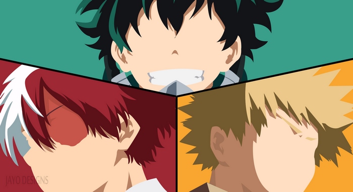 My Hero Academia Trio: Bakugou, Midoriya, Todoroki