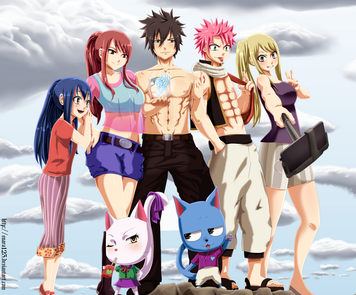 Fairy Tail Characters Taking a Group Selfie