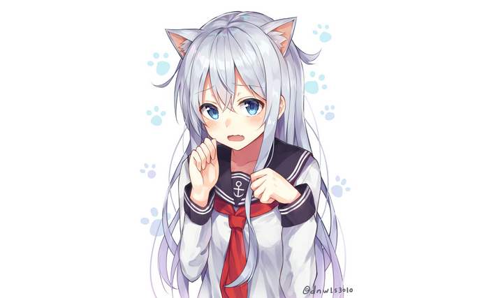 Hibiki from Kantai Collection with Cat Ears