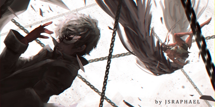 Joker and Arsene from Persona 5 falling