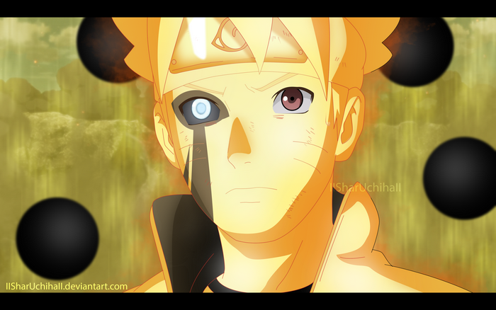 Boruto Uzumaki with Sage Mode and Rinnegan Eye