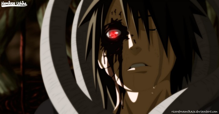 Obito Uchiha from Naruto crying with Sharingan